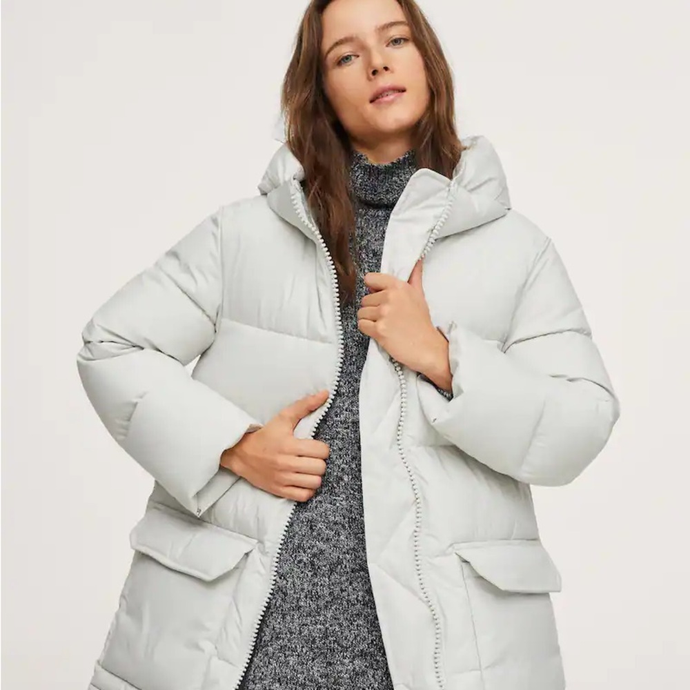 Mango water repellant quilted coat